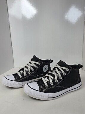 Converse Black High-Top Canvas Sneakers with White Trim